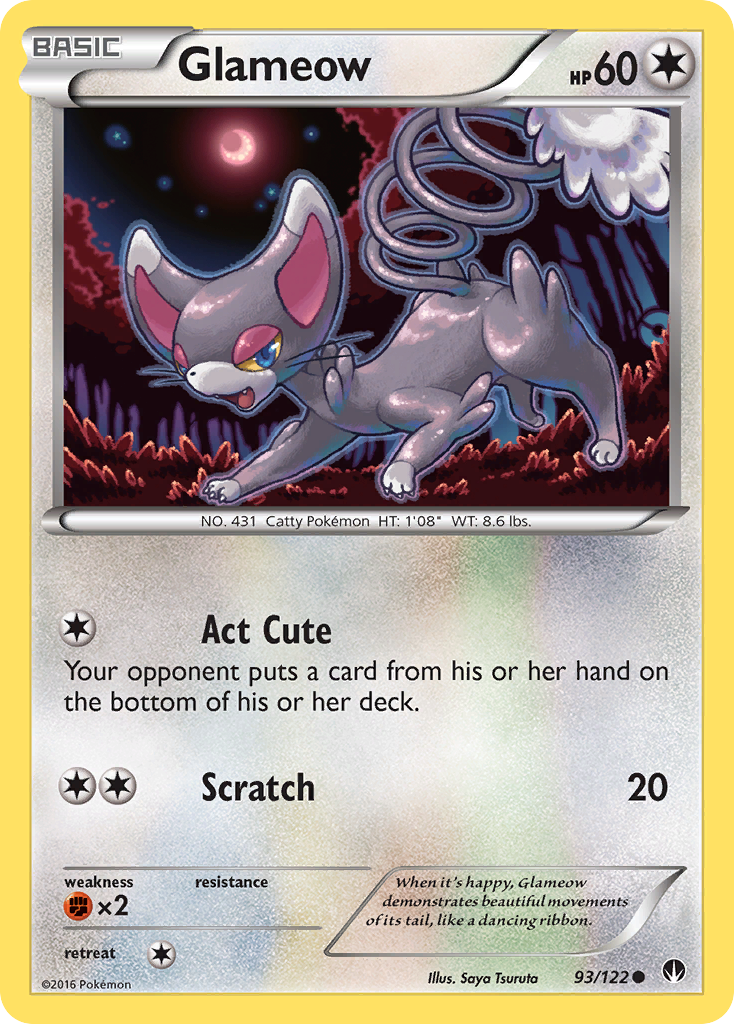 Glameow (93/122) [XY: BREAKpoint] | Jomio and Rueliete's Cards and Comics