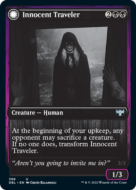 Innocent Traveler // Malicious Invader [Innistrad: Double Feature] | Jomio and Rueliete's Cards and Comics