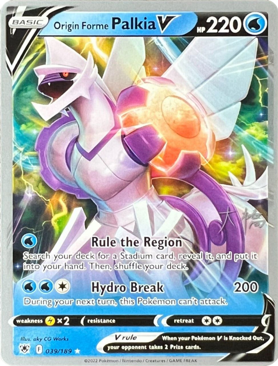 Origin Forme Palkia V (039/189) (Ice Rider Palkia - Rikuto Ohashi) [World Championships 2022] | Jomio and Rueliete's Cards and Comics