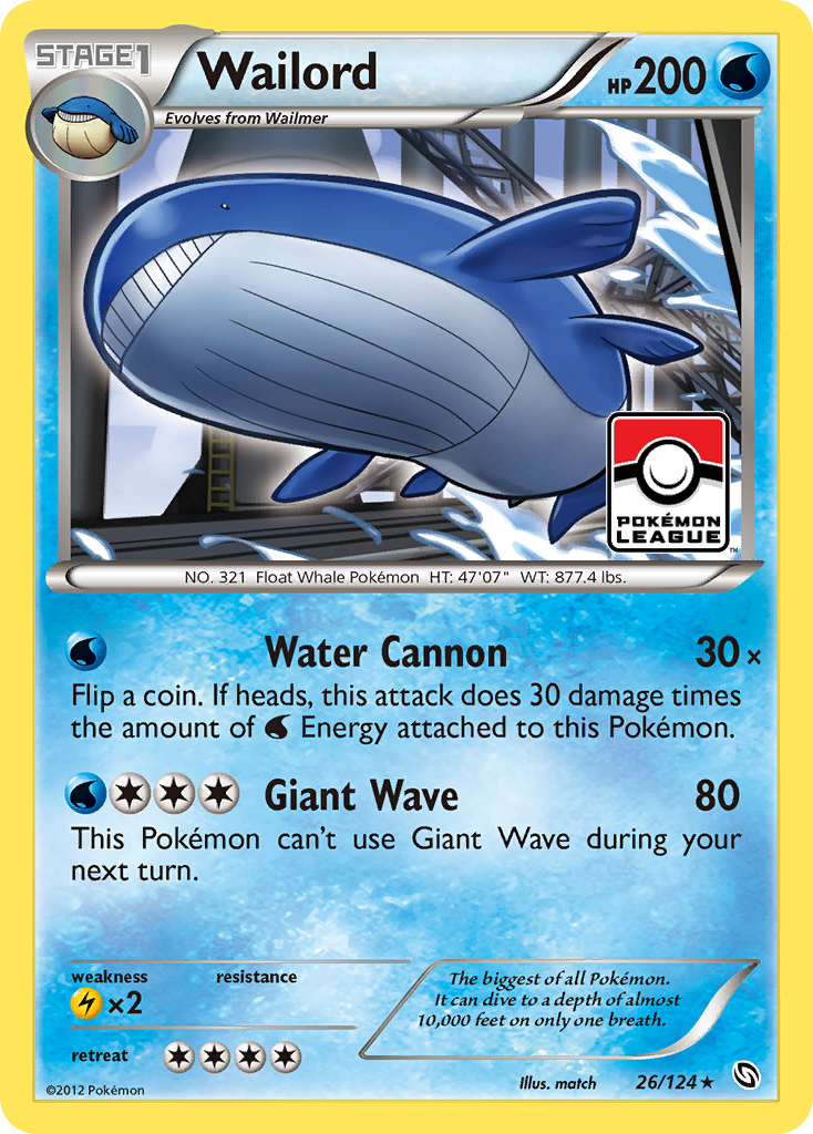 Wailord (26/124) [Black & White: Dragons Exalted] | Jomio and Rueliete's Cards and Comics