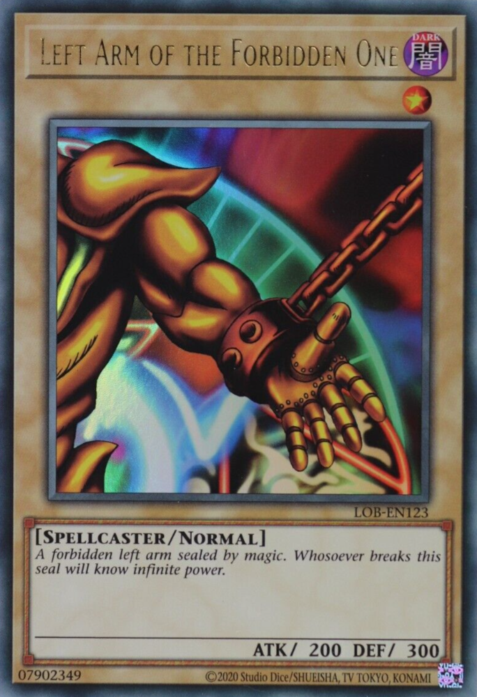 Left Arm of the Forbidden One (25th Anniversary) [LOB-EN123] Ultra Rare | Jomio and Rueliete's Cards and Comics