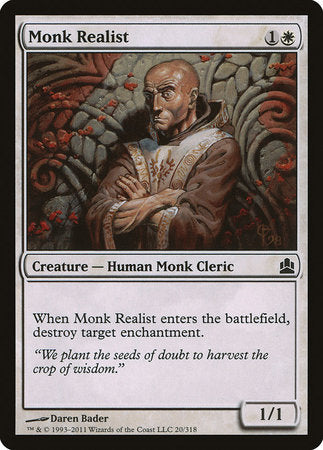 Monk Realist [Commander 2011] | Jomio and Rueliete's Cards and Comics