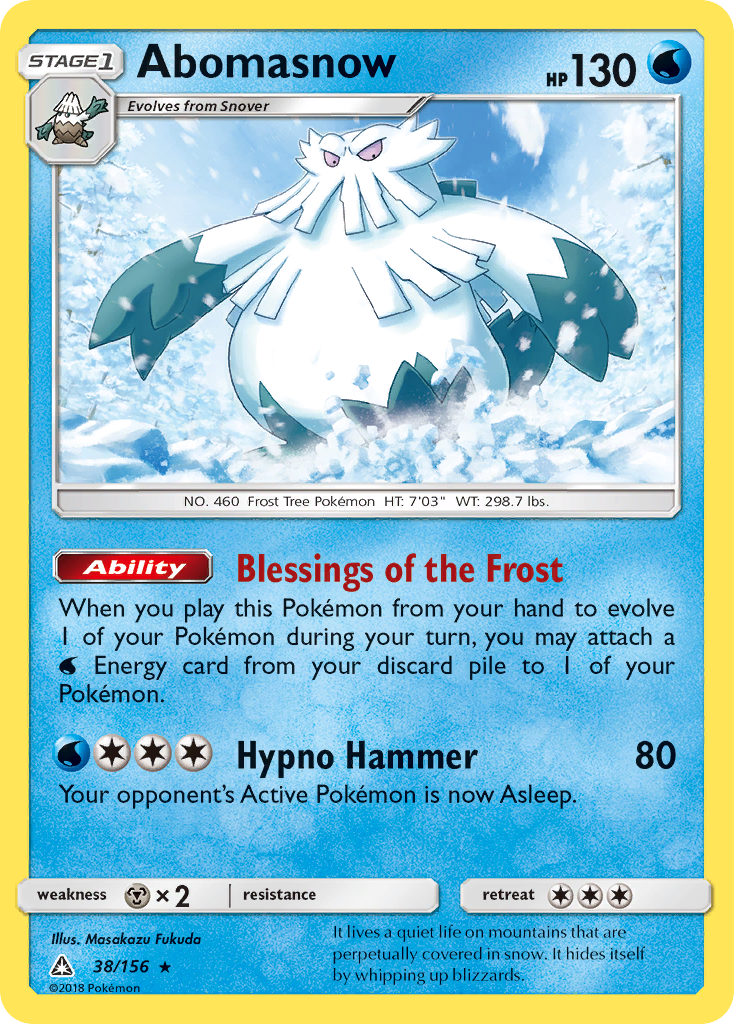 Abomasnow (38/156) [Sun & Moon: Ultra Prism] | Jomio and Rueliete's Cards and Comics