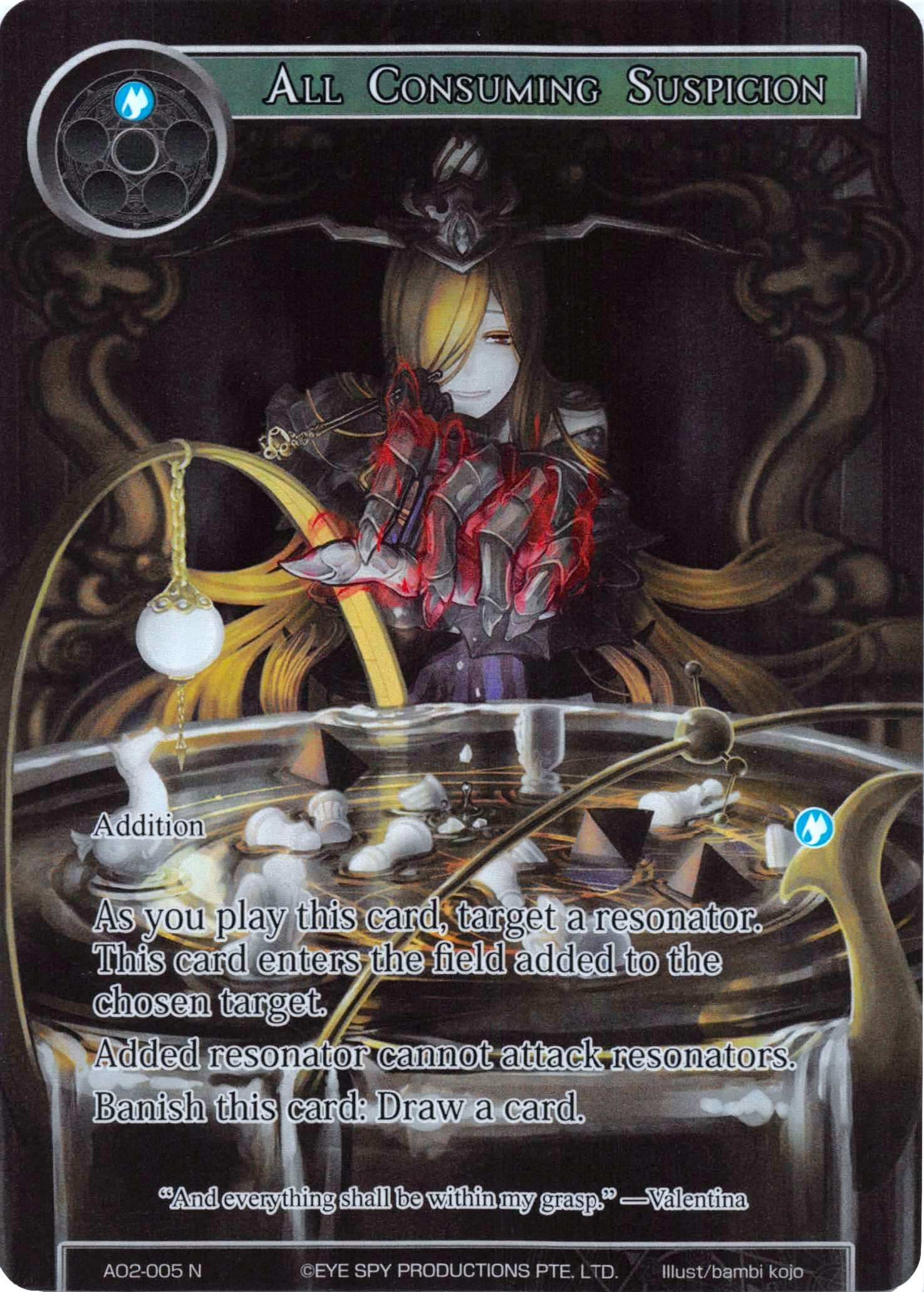 All Consuming Suspicion (Full Art) (AO2-005) [Alice Origin II] | Jomio and Rueliete's Cards and Comics
