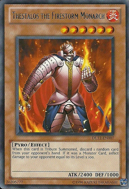 Thestalos the Firestorm Monarch (Blue) [DL12-EN007] Rare | Jomio and Rueliete's Cards and Comics