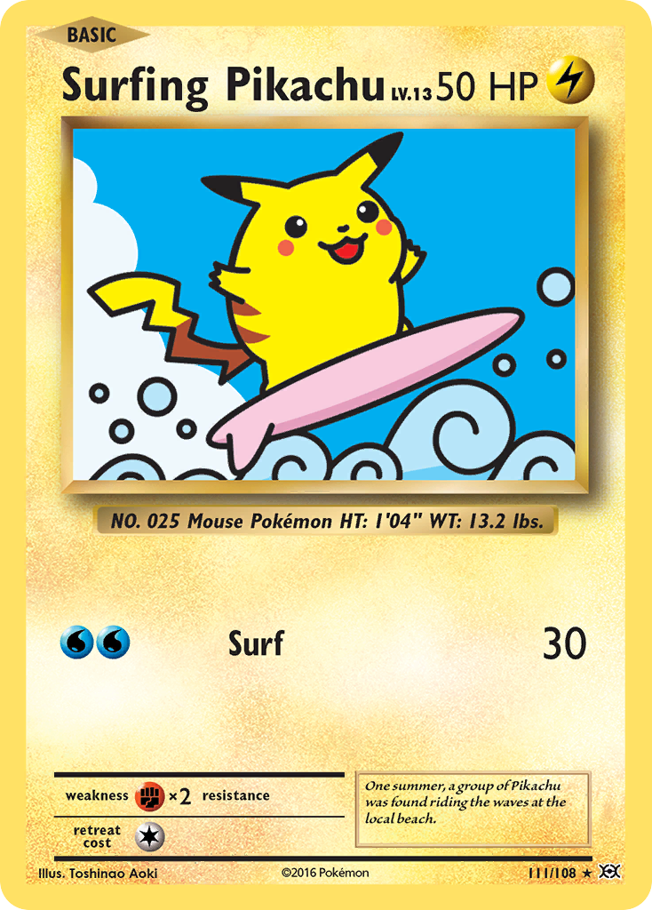 Surfing Pikachu (111/108) [XY: Evolutions] | Jomio and Rueliete's Cards and Comics
