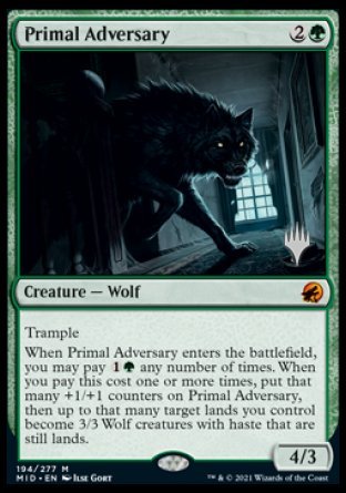 Primal Adversary (Promo Pack) [Innistrad: Midnight Hunt Promos] | Jomio and Rueliete's Cards and Comics