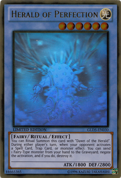 Herald of Perfection [GLD5-EN030] Ghost/Gold Rare | Jomio and Rueliete's Cards and Comics