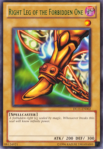 Right Leg of the Forbidden One (Green) [DL11-EN002] Rare | Jomio and Rueliete's Cards and Comics