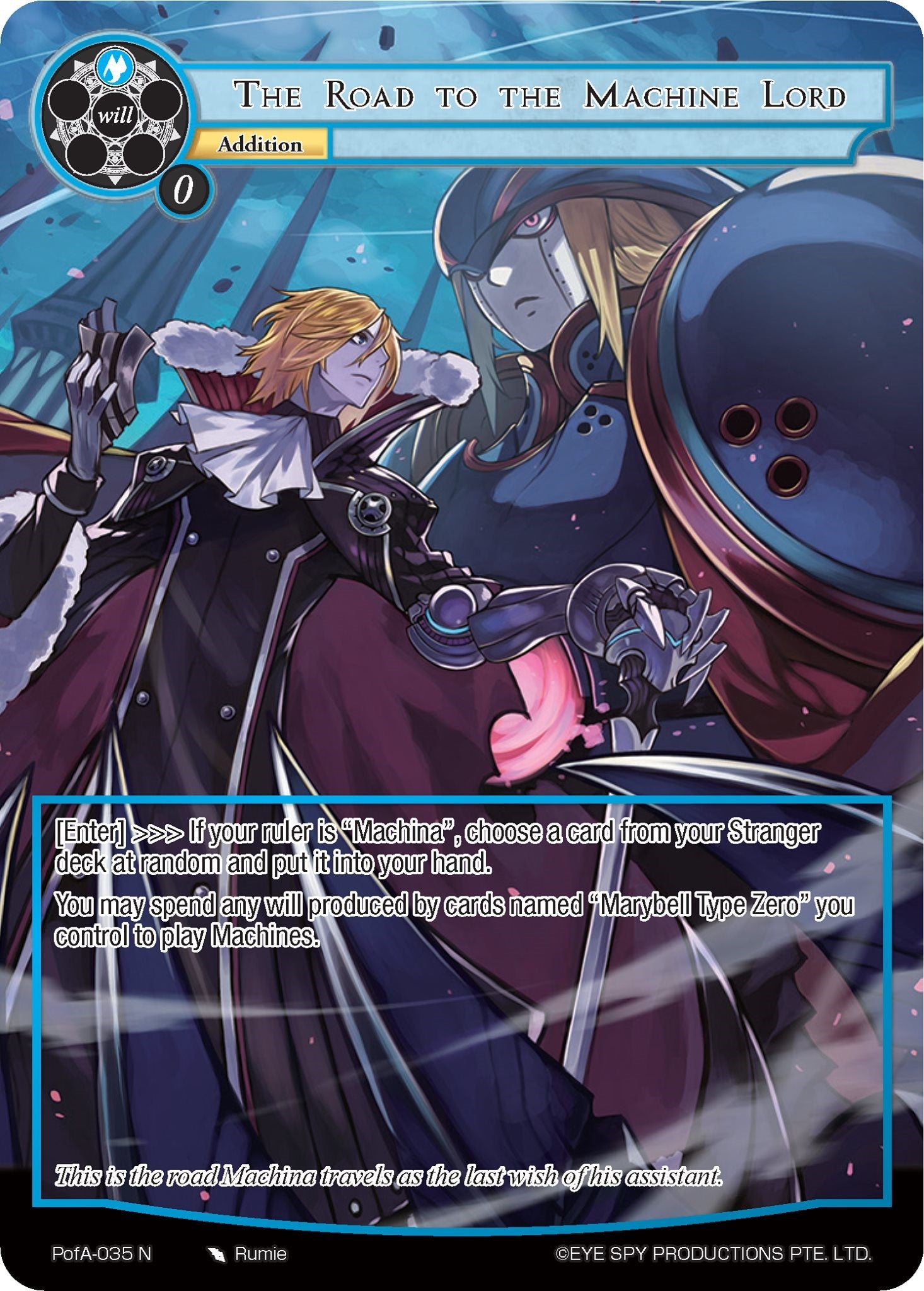 The Road to the Machine Lord (Full Art) (PofA-035) [Alice Origin IV: Prologue of Attoractia] | Jomio and Rueliete's Cards and Comics