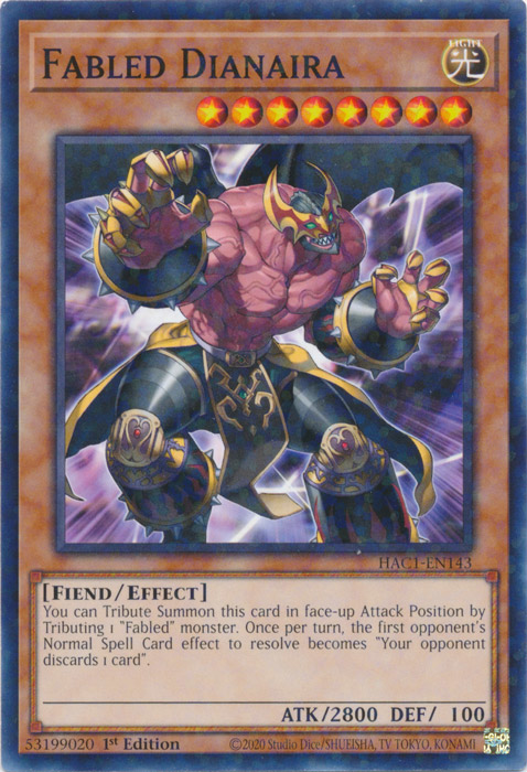 Fabled Dianaira (Duel Terminal) [HAC1-EN143] Common | Jomio and Rueliete's Cards and Comics
