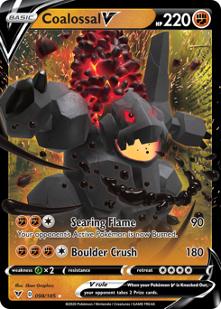 Coalossal V (098/185) [Sword & Shield: Vivid Voltage] | Jomio and Rueliete's Cards and Comics