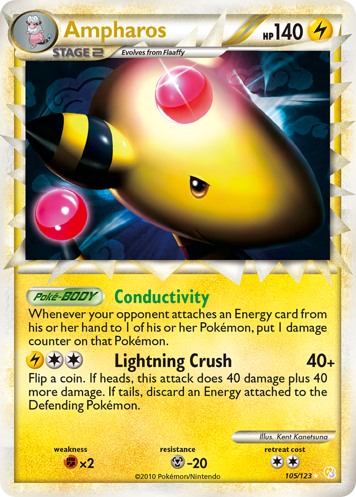 Ampharos (105/123) [HeartGold & SoulSilver: Base Set] | Jomio and Rueliete's Cards and Comics