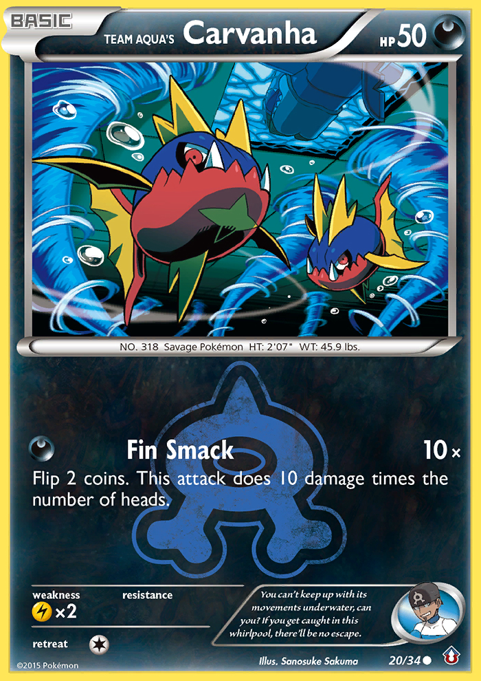 Team Aqua's Carvanha (20/34) [XY: Double Crisis] | Jomio and Rueliete's Cards and Comics