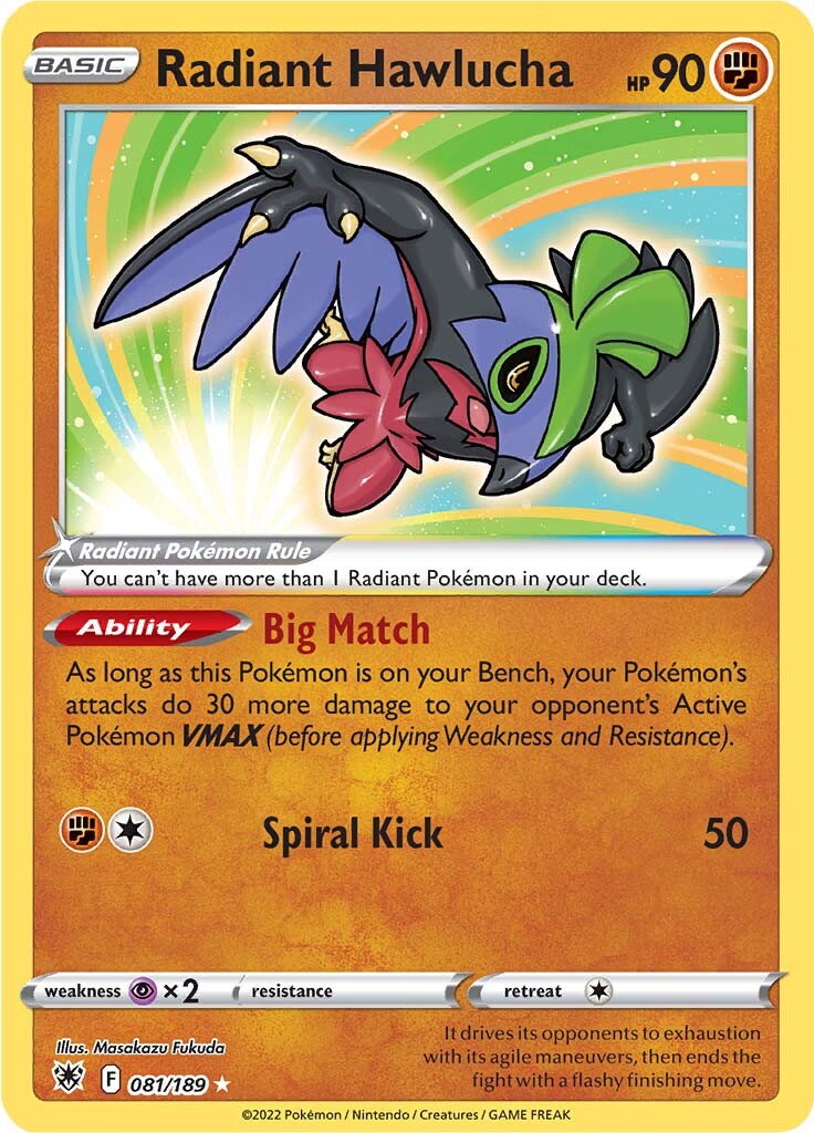 Radiant Hawlucha (081/189) [Sword & Shield: Astral Radiance] | Jomio and Rueliete's Cards and Comics