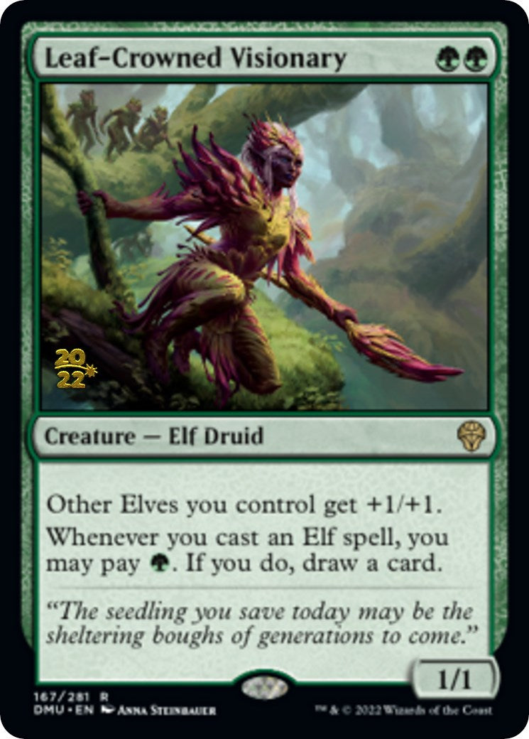 Leaf-Crowned Visionary [Dominaria United Prerelease Promos] | Jomio and Rueliete's Cards and Comics