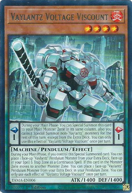 Vaylantz Voltage Viscount [TAMA-EN006] Rare | Jomio and Rueliete's Cards and Comics