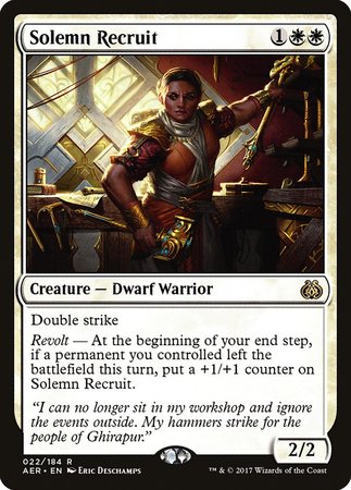 Solemn Recruit [Aether Revolt] | Jomio and Rueliete's Cards and Comics