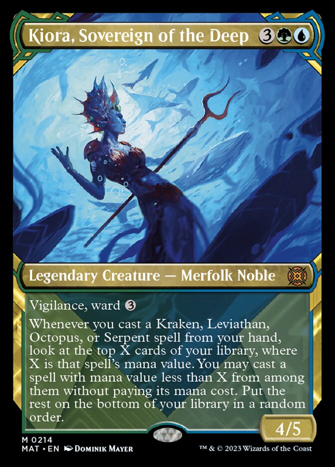 Kiora, Sovereign of the Deep (Showcase Halo Foil) [March of the Machine: The Aftermath] | Jomio and Rueliete's Cards and Comics
