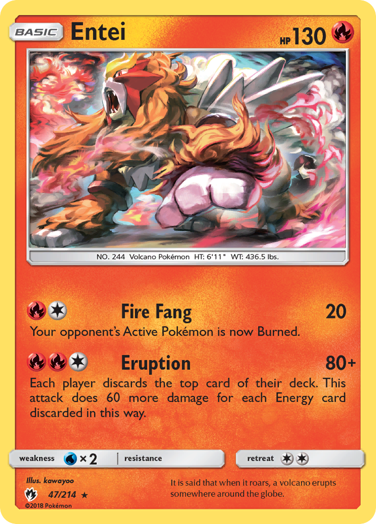 Entei (47/214) [Sun & Moon: Lost Thunder] | Jomio and Rueliete's Cards and Comics