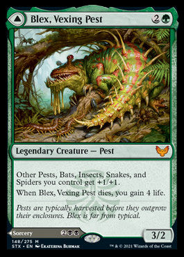 Blex, Vexing Pest // Search for Blex [Strixhaven: School of Mages] | Jomio and Rueliete's Cards and Comics
