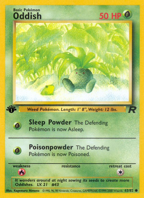 Oddish (63/82) [Team Rocket 1st Edition] | Jomio and Rueliete's Cards and Comics