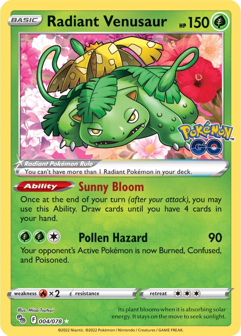 Radiant Venusaur (004/078) [Pokémon GO] | Jomio and Rueliete's Cards and Comics