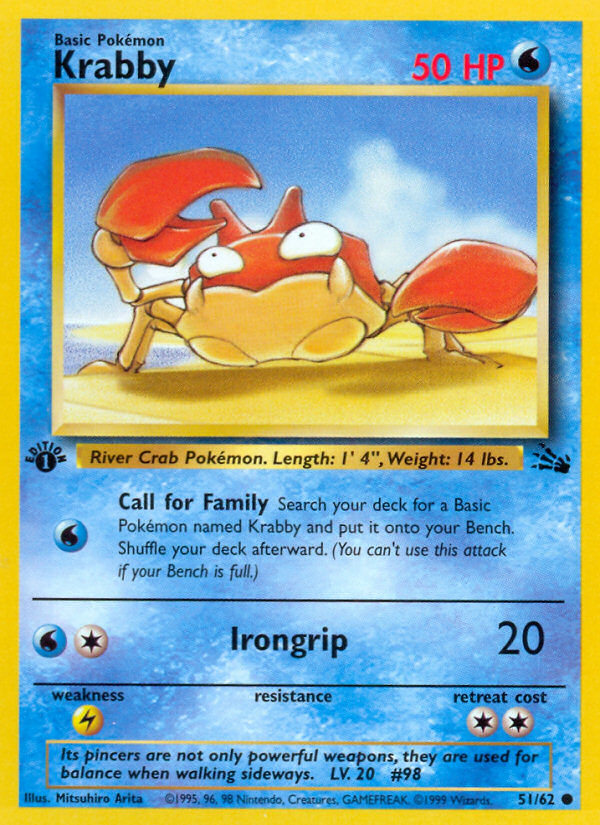 Krabby (51/62) [Fossil 1st Edition] | Jomio and Rueliete's Cards and Comics