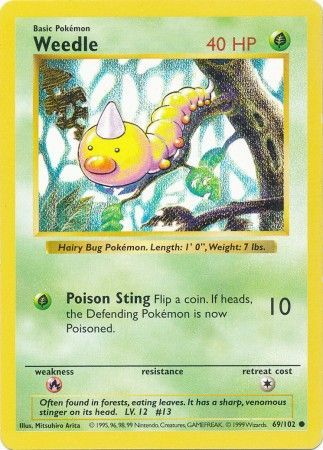 Weedle (69/102) [Base Set Shadowless Unlimited] | Jomio and Rueliete's Cards and Comics
