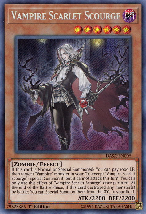 Vampire Scarlet Scourge [DASA-EN005] Secret Rare | Jomio and Rueliete's Cards and Comics