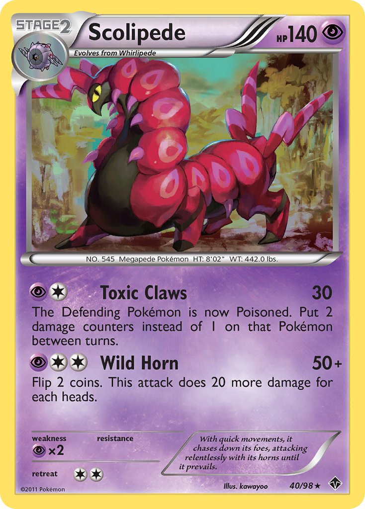Scolipede (40/98) (Theme Deck Exclusive) [Black & White: Emerging Powers] | Jomio and Rueliete's Cards and Comics