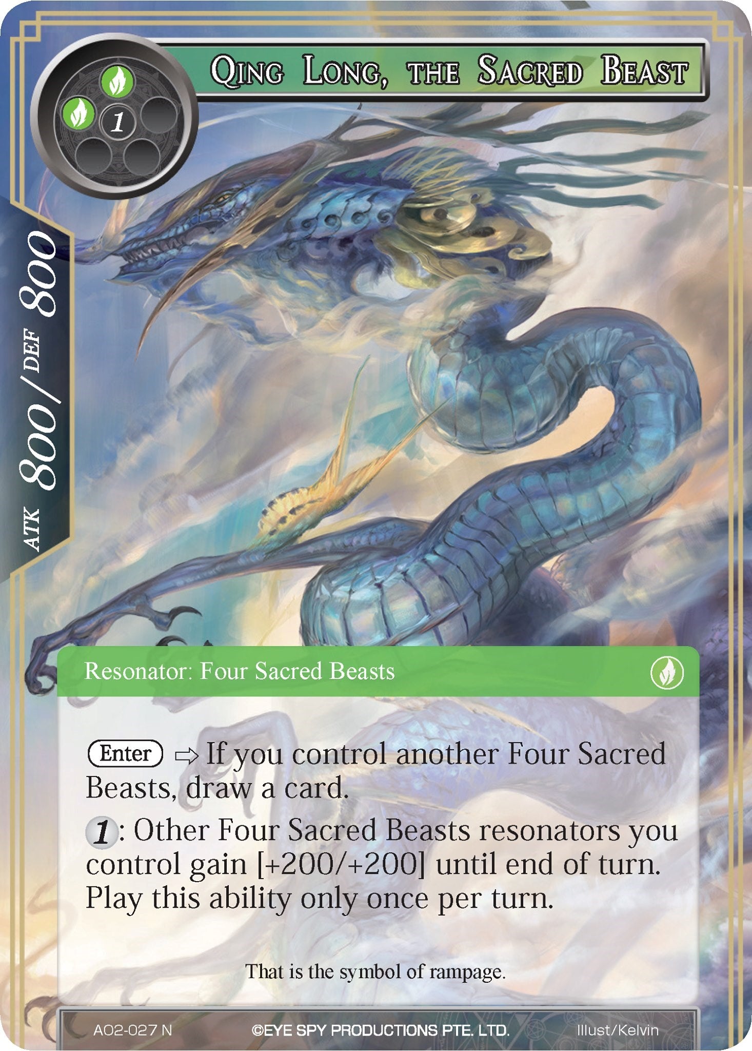 Qing Long, the Sacred Beast (AO2-027) [Alice Origin II] | Jomio and Rueliete's Cards and Comics