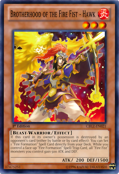 Brotherhood of the Fire Fist - Hawk [CBLZ-EN021] Common | Jomio and Rueliete's Cards and Comics