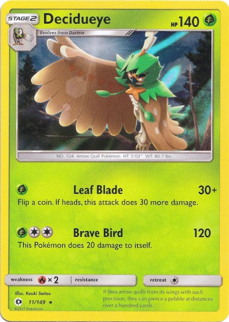 Decidueye (11/149) (Water Web Holo) [Sun & Moon: Base Set] | Jomio and Rueliete's Cards and Comics