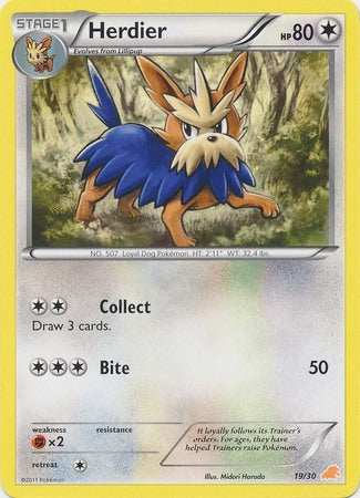 Herdier (19/30) [Black & White: Trainer Kit - Excadrill] | Jomio and Rueliete's Cards and Comics