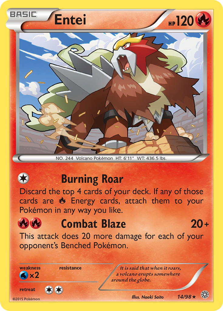 Entei (14/98) [XY: Ancient Origins] | Jomio and Rueliete's Cards and Comics