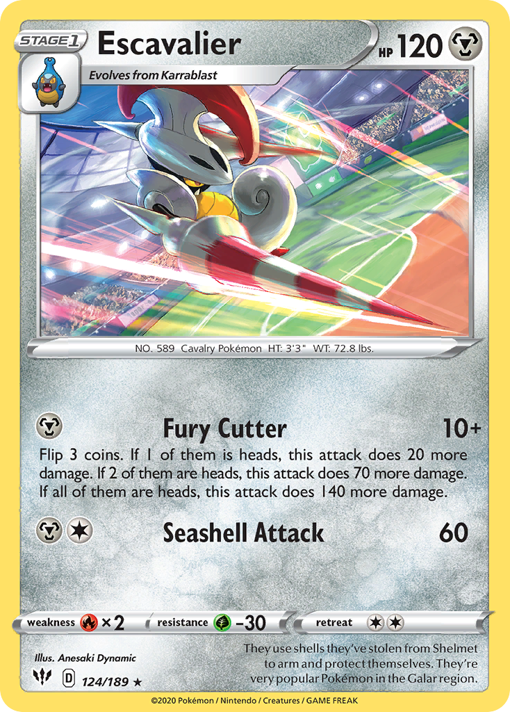 Escavalier (124/189) [Sword & Shield: Darkness Ablaze] | Jomio and Rueliete's Cards and Comics
