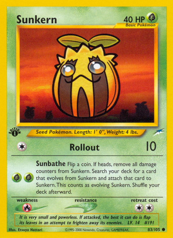 Sunkern (83/105) [Neo Destiny 1st Edition] | Jomio and Rueliete's Cards and Comics