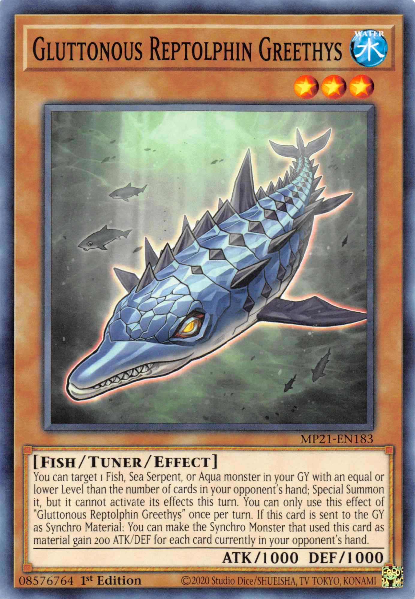 Gluttonous Reptolphin Greethys [MP21-EN183] Common | Jomio and Rueliete's Cards and Comics