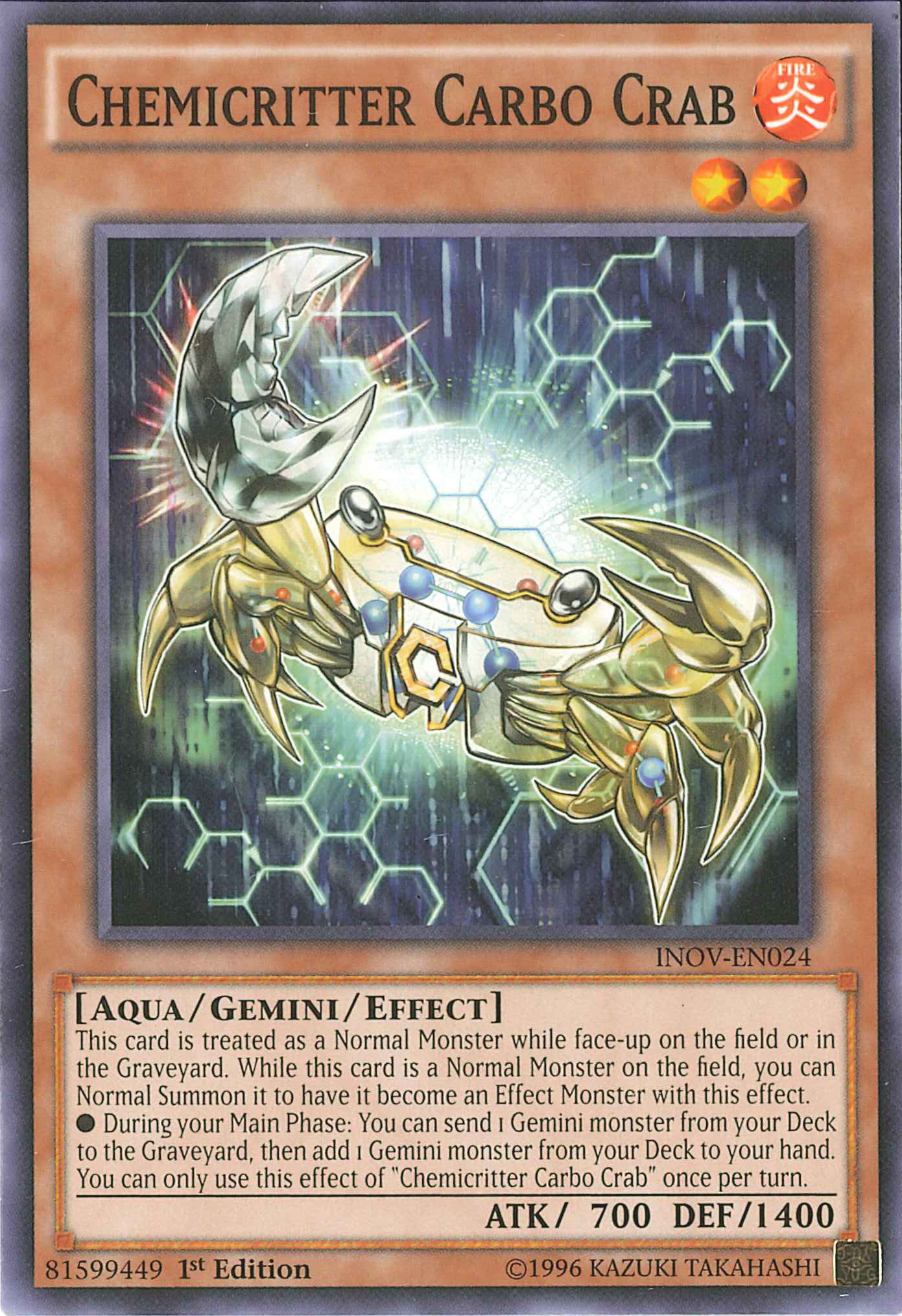Chemicritter Carbo Crab [INOV-EN024] Common | Jomio and Rueliete's Cards and Comics