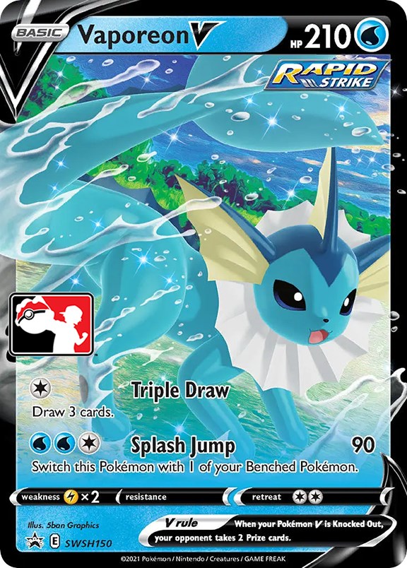 Vaporeon V (SWSH150) [Prize Pack Series One] | Jomio and Rueliete's Cards and Comics