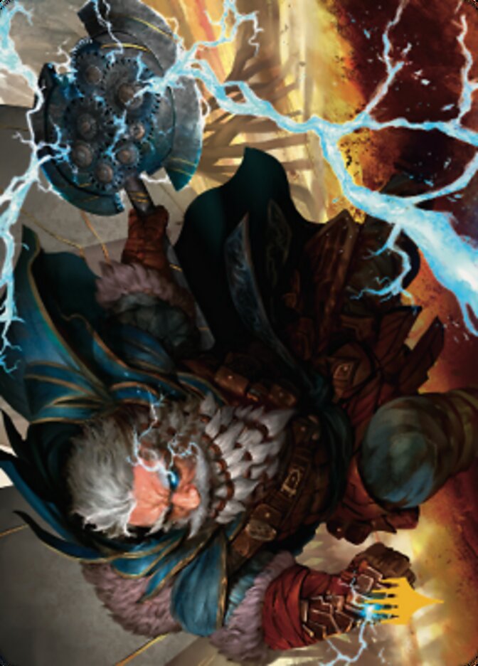 Electrostatic Infantry Art Card (Gold-Stamped Signature) [Dominaria United Art Series] | Jomio and Rueliete's Cards and Comics