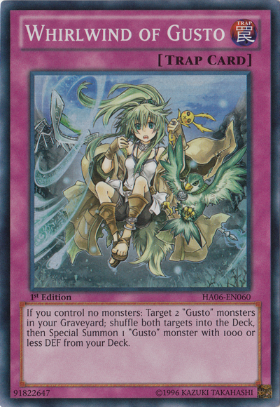 Whirlwind of Gusto [HA06-EN060] Super Rare | Jomio and Rueliete's Cards and Comics