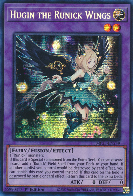 Hugin the Runick Wings [MP23-EN249] Prismatic Secret Rare | Jomio and Rueliete's Cards and Comics