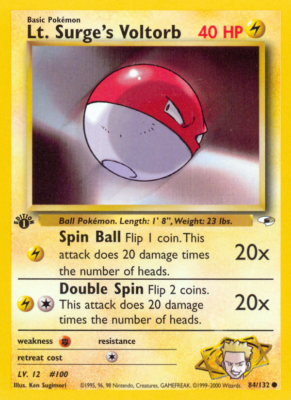 Lt. Surge's Voltorb (84/132) [Gym Heroes 1st Edition] | Jomio and Rueliete's Cards and Comics