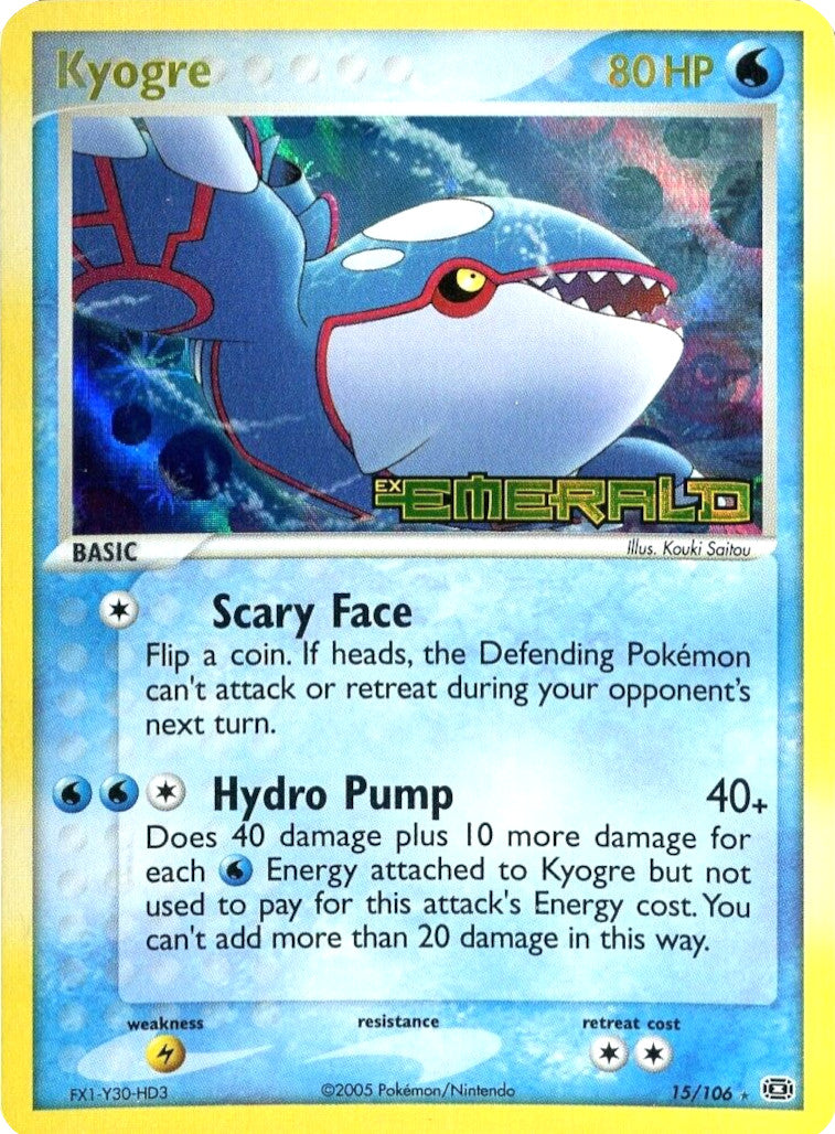 Kyogre (15/106) (Stamped) [EX: Emerald] | Jomio and Rueliete's Cards and Comics
