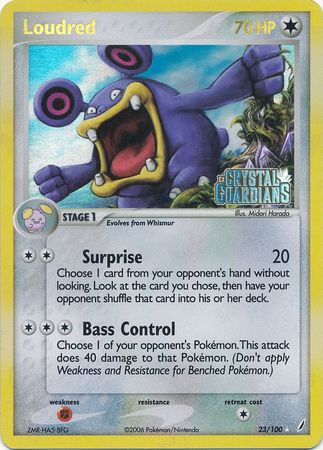 Loudred (23/100) (Stamped) [EX: Crystal Guardians] | Jomio and Rueliete's Cards and Comics