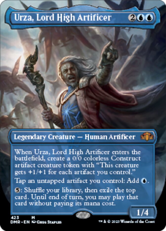 Urza, Lord High Artificer (Borderless Alternate Art) [Dominaria Remastered] | Jomio and Rueliete's Cards and Comics