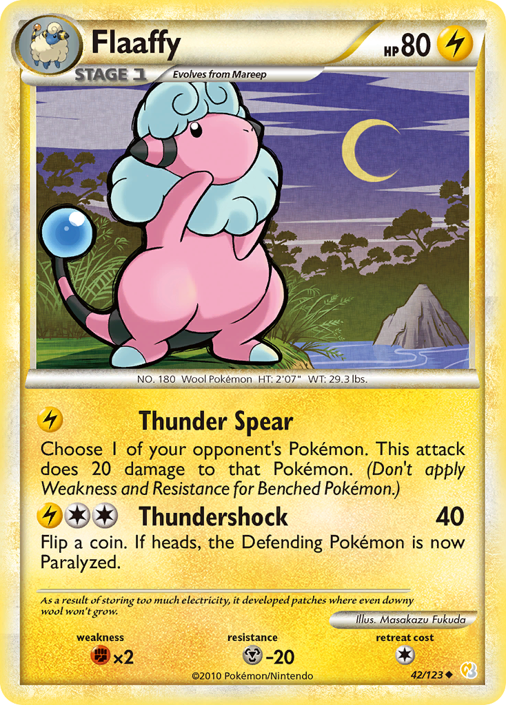 Flaaffy (42/123) [HeartGold & SoulSilver: Base Set] | Jomio and Rueliete's Cards and Comics