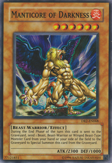 Manticore of Darkness [DR2-EN068] Super Rare | Jomio and Rueliete's Cards and Comics